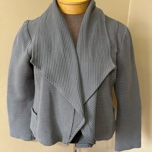 Anthropologie Dolan Left Coast Women's Sz 1X Open Ribbed Blazer Cardigan Gray